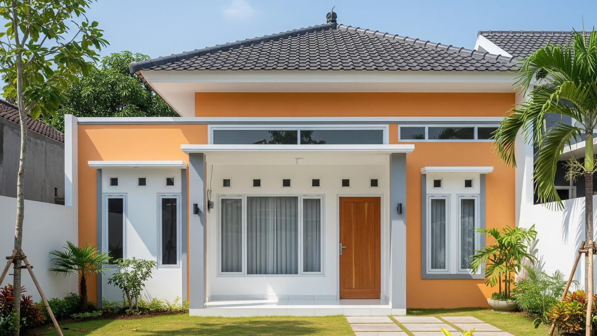 7 Gambar Rumah Minimalis Cat Orange, Pancarkan Kesan Hangat dan Ceria