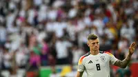 Sebelumnya, beberapa waktu lalu Toni Kroos pernah menyatakan akan gantung sepatu sebagai pemain setelah kiprahnya selesai di Euro 2024. (Tobias SCHWARZ/AFP)