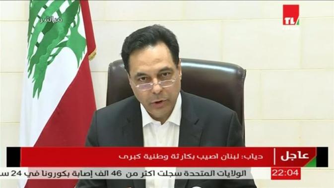 PM Lebanon Hassan Diab mengatakan dengan tegas kepada pelaku ledakan untuk memberi pertanggungjawaban. (Source: AFP)