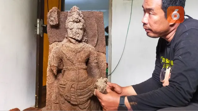 Hasil Ekskavasi Situs Srigading Malang, Dua Arca Penjaga Candi Suci Hindu Syiwa