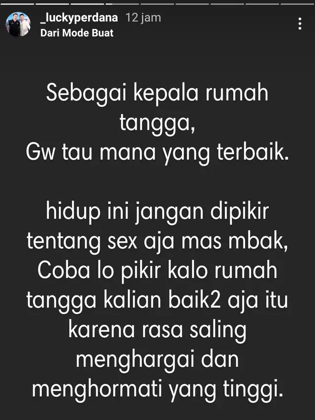 Lucky Perdana. (Foto: Instagram @_luckyperdana)