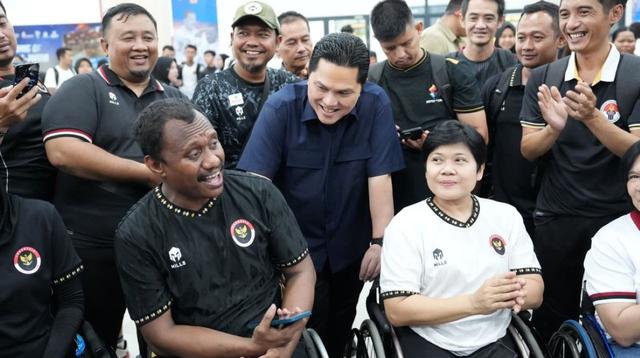 Menteri Pemuda dan Olahraga (Menpora) Erick Thohir saat berkunjung ke pelatnas National Paralympic Committe (NPC) of Indonesia. (Dok. Kemenpora)
