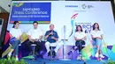Mikha Tambayong saat menghadiri Press Conference Asian Games 2018 di kawasan Senayan, Jakarta Selatan Rabu (11/7/2018). (Adrian Putra/Bintang.com)