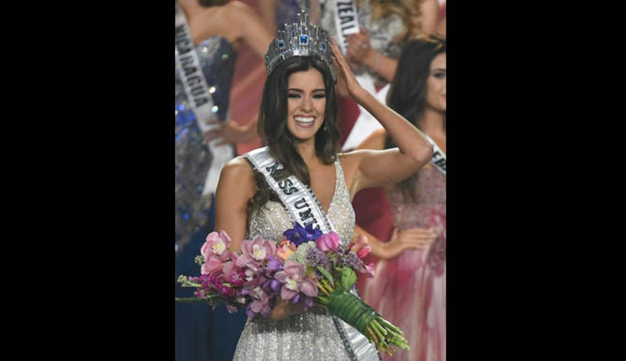 Miss Kolombia Paulina Vega terpilih sebagai Miss Universe 2014, Minggu (25/1/2015). (AFP PHOTO/Timothy A. CLARY)