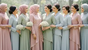 Inspirasi Warna Baju Bridesmaid Kalem dan Feminin dari Hian Tjen hingg Asky Febrianti