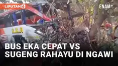 Kecelakaan maut dua bus terjadi di Jalur Magetan-Ngawi, Jawa Timur. Bus Eka Cepat dan bus Sugeng Rahayu terlibat adu banteng Kamis (31/8/2023) pagi. Kronologi berawal dari bus Eka dari Ngawi ke Madiun yang hendak menghindari ibu-ibu yang menyeberang ...