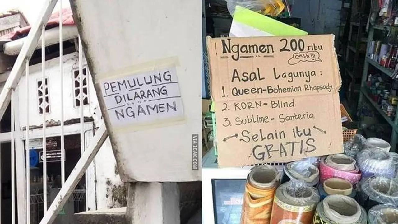 10 Potret Lucu Peringatan Dilarang Ngamen Ini Langsung Bikin Balik Badan