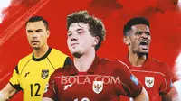 Timnas Indonesia - Emil Audero, Ole Romeny, Ricky Kambuaya (Bola.com/Adreanus Titus)