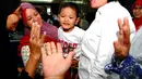 Iqbal Saputra sudah boleh meninggalkan RSUD Koja usai dirawat selama 2 bulan, Senin (12/5/14). (Liputan6.com/Miftahul Hayat)