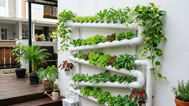 Konsep Kombinasi Tanaman Hias dan Sayur Hidroponik di Rumah