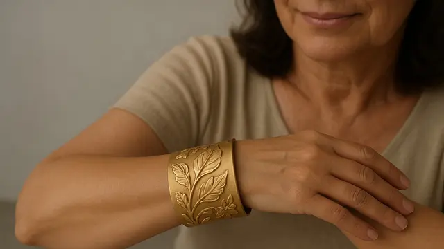 Model Gelang Emas Besar untuk Ibu-Ibu 50 Tahun/ Ilustrasi gambar oleh AI