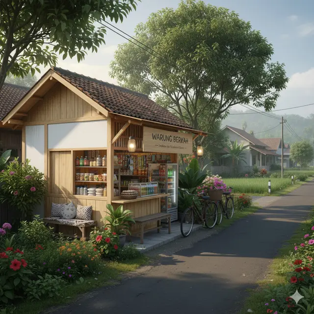 Lebih Laku Warung Kopi, Warung Gorengan, atau Warung Sembako di Kampung?/Ilustrasi AI
