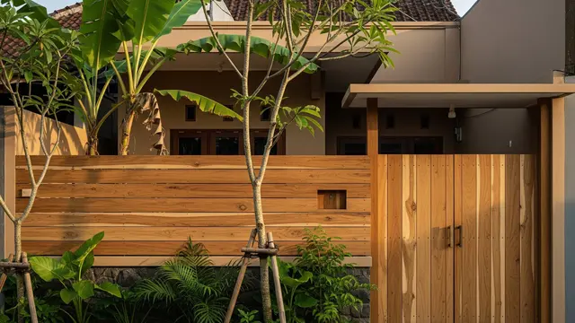 Pagar Kayu Horizontal Natural