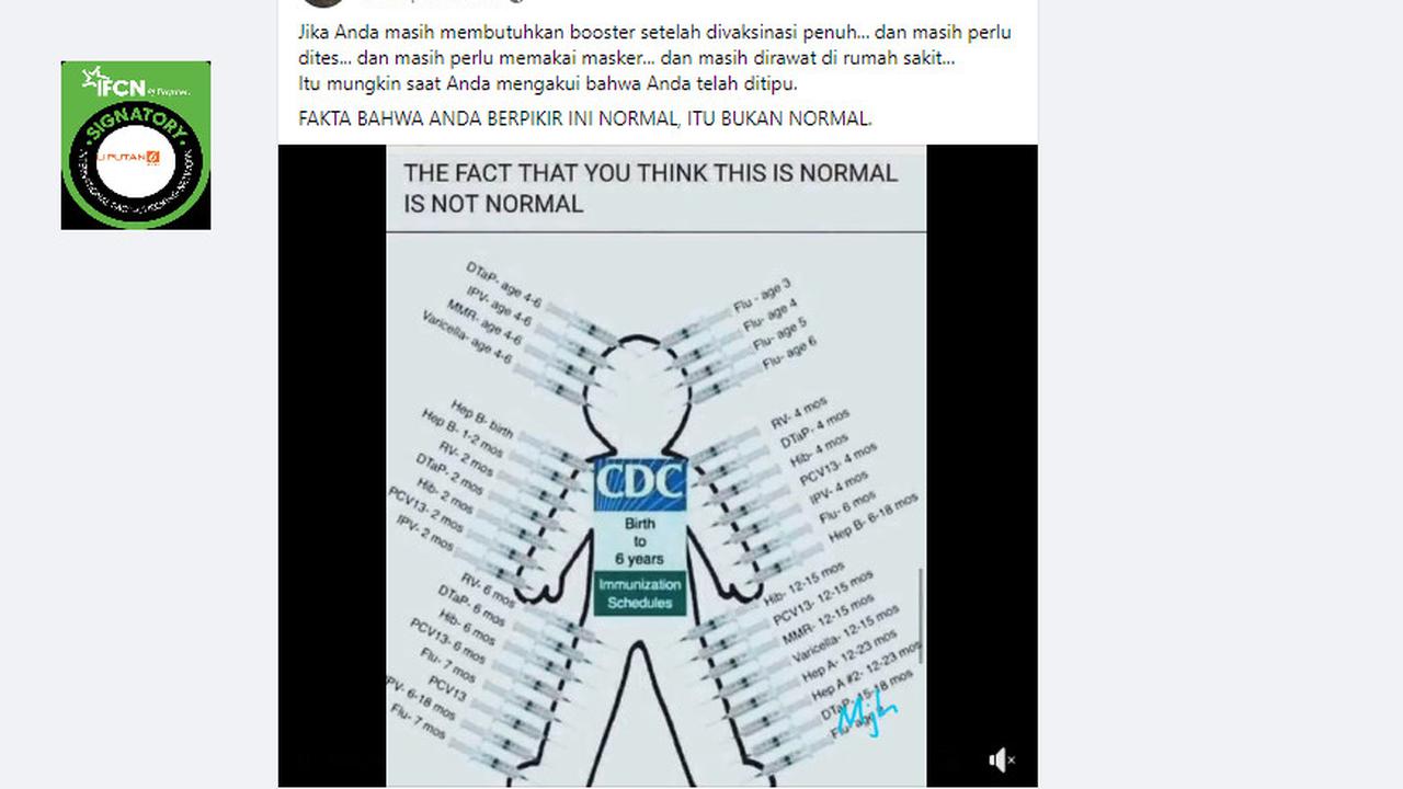 Tangkapan layar  klaim vaksin adalah penipuan karena tetap pakai masker dan masih bisa sakit