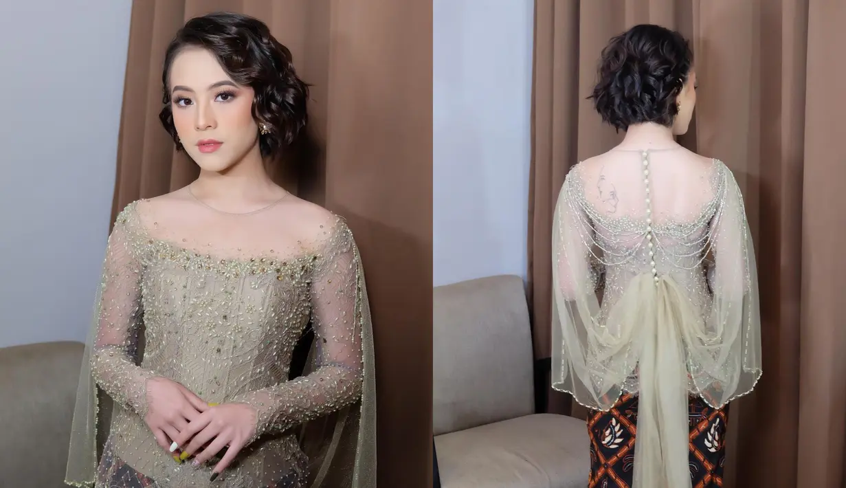 Dalam potret ini Zara Adhisty anggun dengan kebaya modifikasi berpotongan boatneck dipadukan kain batik. (FOTO: instagram.com/zaraadhsty)