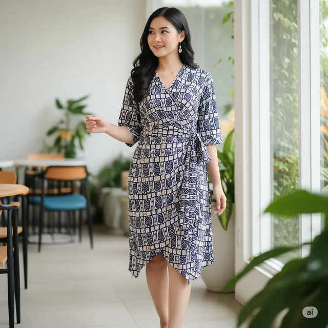 Dress Asimetris Wrap (Ikat Samping)