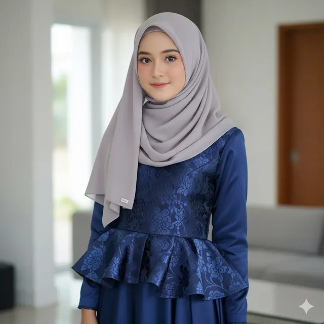 Gamis Brokat Model Peplum