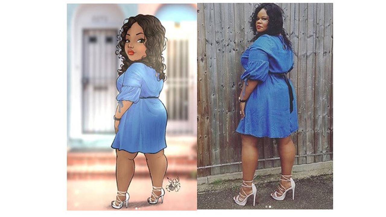 Ilustrasi wanita gemuk (Sumber : Instagram/@edull.ardo)