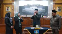 Pemkab dan DPRD Kabupaten Serang Tetapkan Empat Perda. (Jumat, 30/08/2024). (Pemkab Serang).