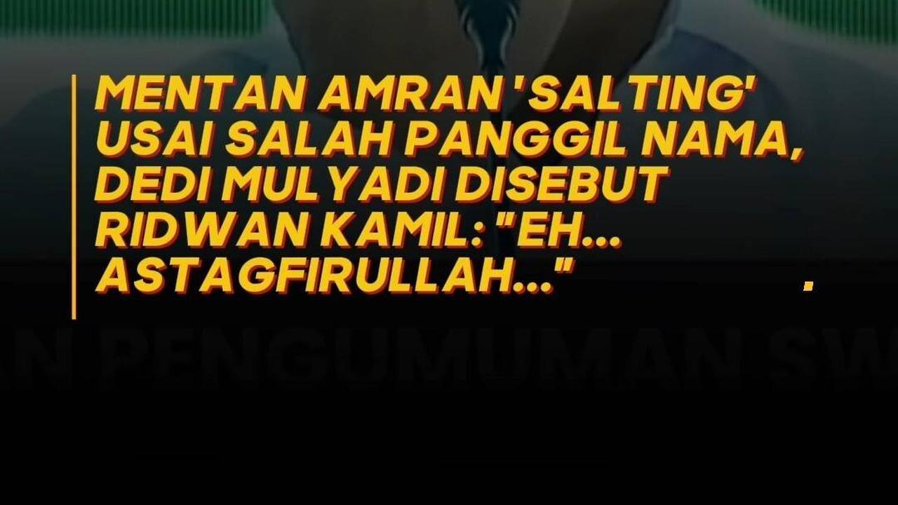 Mentan Amran 'Salting' Usai Salah Panggil Nama, Dedi Mulyadi Disebut Ridwan Kamil: "Eh Astaghfirullah"