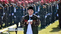 Menteri BUMN Erick Thohir saat menghadiri puncak acara satu abad Nahdlatul Ulama (NU) di Sidoarjo, Jawa Timur, Selasa (7/2/2023). Dalam acara tersebut Erick adalah Ketua Panitia Peringatan Harlah 1 Abad NU. (Biro Pers Istana Kepresidenan/Agus Suparto)