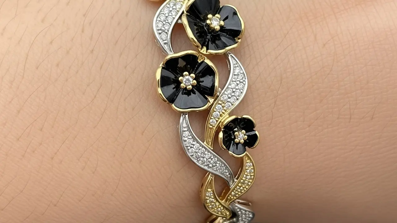 Gelang Kombinasi Emas Putih & Kuning