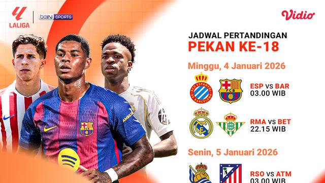 Jadwal LaLiga pekan ke-18 siaran langsung eksklusif di Vidio. (dok. vidio.com)