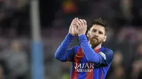 Messi mencatat penampilan ke-500 bersama Barcelona. (BARCELONA, SPAIN)