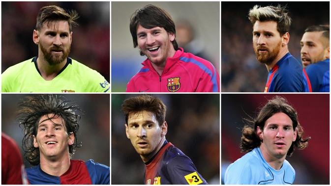 FOTO Transformasi Gaya  Rambut  Lionel Messi Selama 