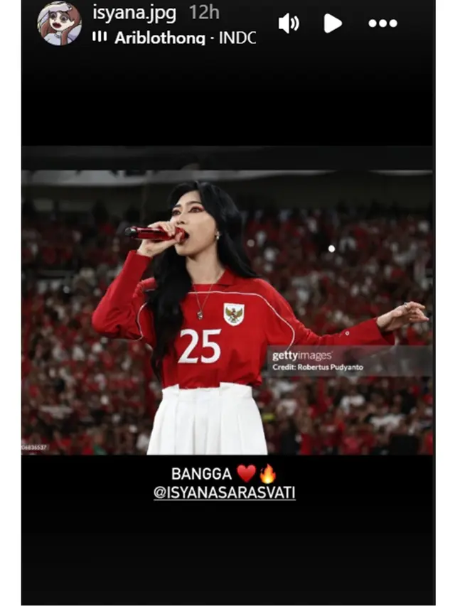 5 Potret Memukau Isyana Sarasvati di GBK, Jadi Opening Act Indonesia Vs Bahrain