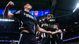 Arsenal menaklukkan Real Madrid 2-1 di leg kedua perempat final Liga Champions. (AP Photo/Manu Fernandez)