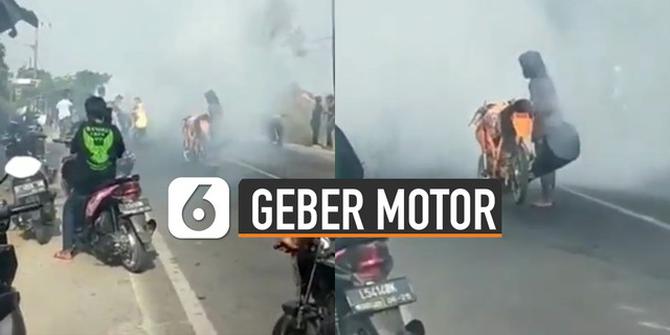 VIDEO: Viral Aksi Geber-Geber Motor di Tengah Jalan