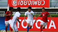 Timnas Indonesia U-22 kalah 0-3 dari Timnas Malaysia U-22 di laga pertama penyisihan Grup H kualifikasi Piala AFC U-23 2018, Rabu (19/7/2017). (Bola.com/Dok. FAM)