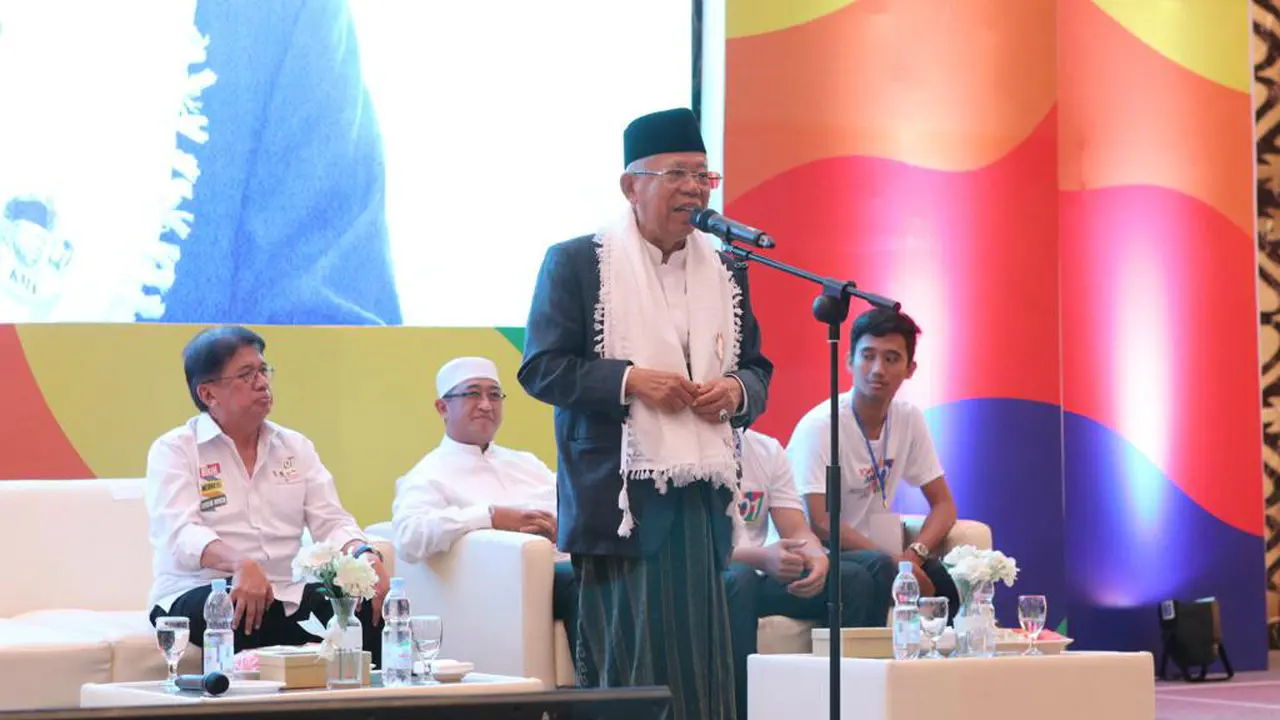 Cawapres nomor urut 01 Ma'ruf Amin di Palembang.