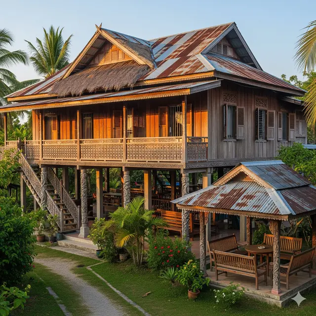Rumah Panggung Tradisional dengan Sentuhan Klasik