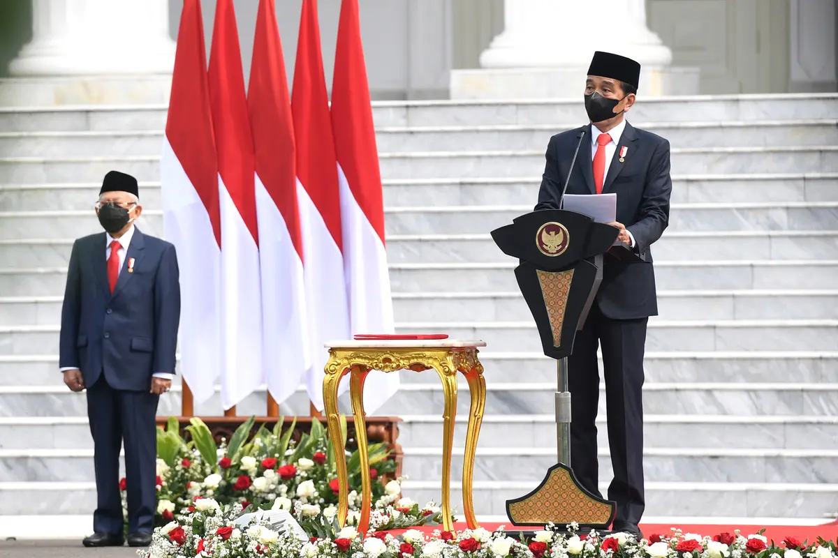 FOTO: Presiden Jokowi Pimpin Upacara HUT ke-76 TNI di Istana Merdeka