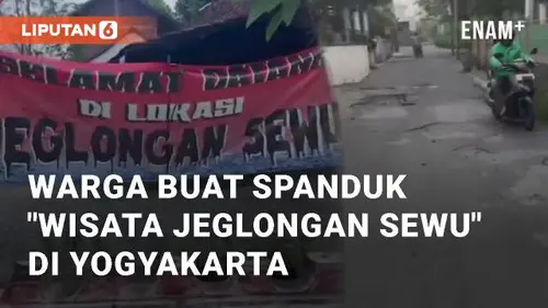 VIDEO: Jalanan Desa Dihiasi Lubang, Warga Buat Spanduk Wisata Jeglongan Sewu di Yogyakarta