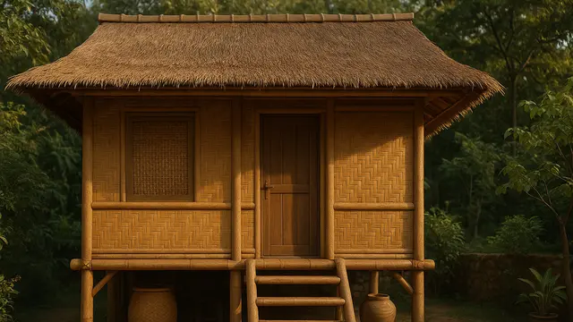 Rumah Kecil Sederhana dari Bambu Gaya Sunda