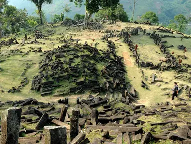 Kemegahan situs megalitikum Gunung Padang, Cianjur, menyimpan sejuta misteri, (19/9/2014). (Liputan6.com/Helmi Fithriansyah)