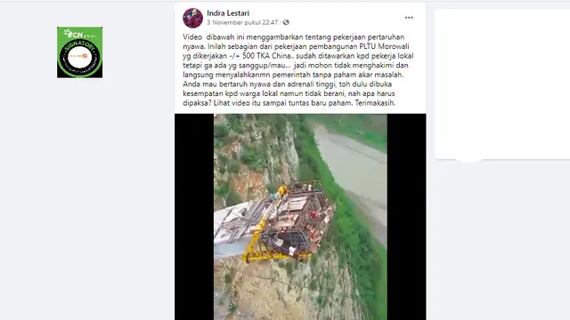 Penelusuran Video Pengerjaan PLTU Morowali oleh TKA China
