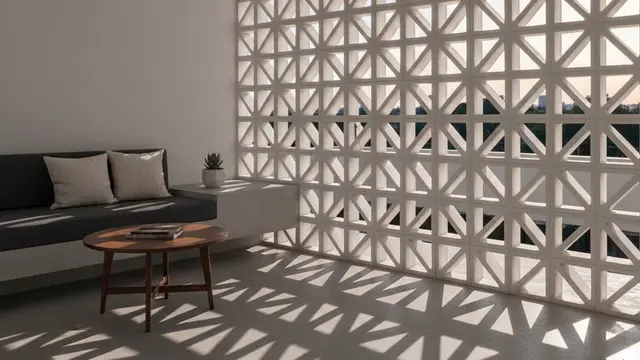 Teras Rumah dengan Roster Beton atau Bata Angin