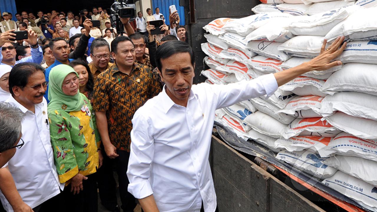 Presiden Jokowi Blusukan ke Gudang Beras Bulog