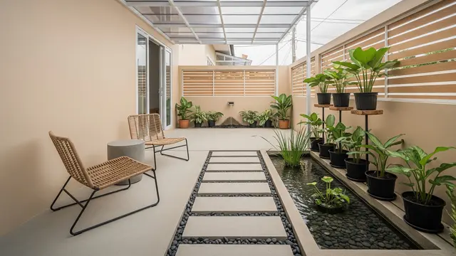 Model Teras Samping Rumah Minimalis Tanpa Pohon Besar