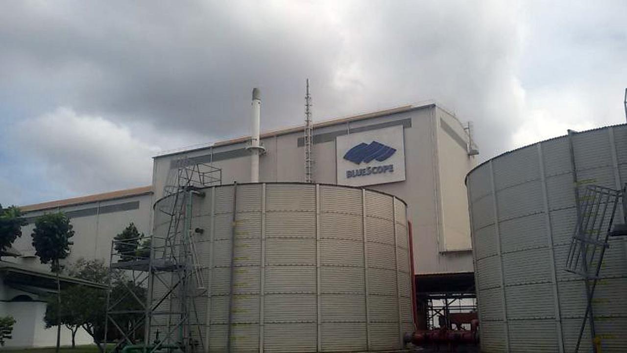 Fasilitas produksi baja lapis milik PT NS BlueScope Indonesia. (Foto: Achmad Dwi/Liputan6.com)