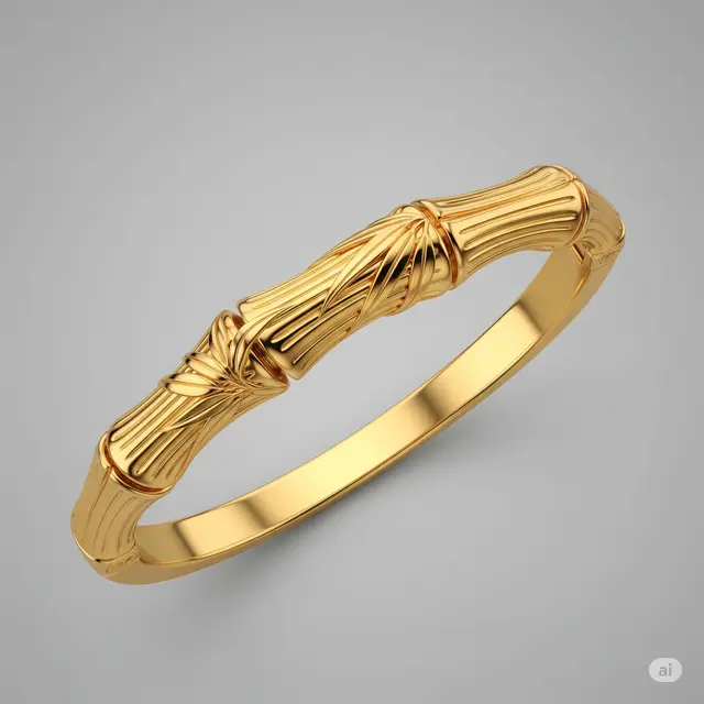 Model Gelang Emas 24 Karat Model Bambu.