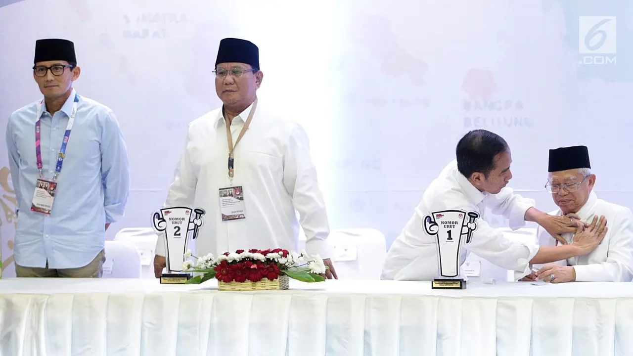 Momen Akrab Jokowi-Ma'ruf dan Prabowo-Sandi di KPU