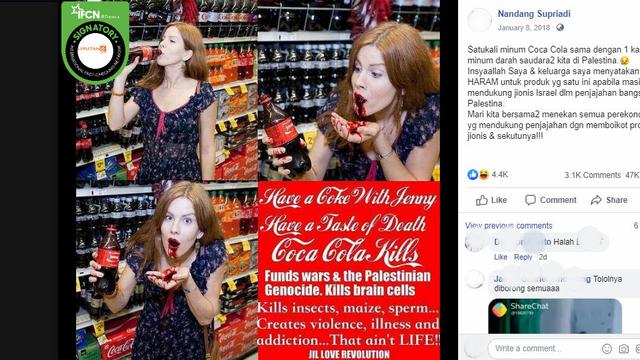 Cek Fakta Minum Coca Cola Diklaim Sama Dengan Minum Darah Warga Palestina Ini Faktanya Cek Fakta Liputan6 Com