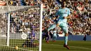 Striker Barcelona, Luis Suarez, merayakan gol yang dicetaknya ke gawang Leganes pada laga La Liga Spanyol di Stadion Butarque, Leganes, Sabtu (18/11/2017). Leganes kalah 0-3 dari Barcelona. (AFP/Francisco Seco)