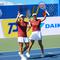 Petenis ganda putri Indonesia, Aldila Sutjiadi/Janice Tjen, berhasil merebut medali emas SEA Games 2025 di National Tennis Development Center, Nonthanburi, pada Jumat (19/12/2025). (NOC Indonesia)