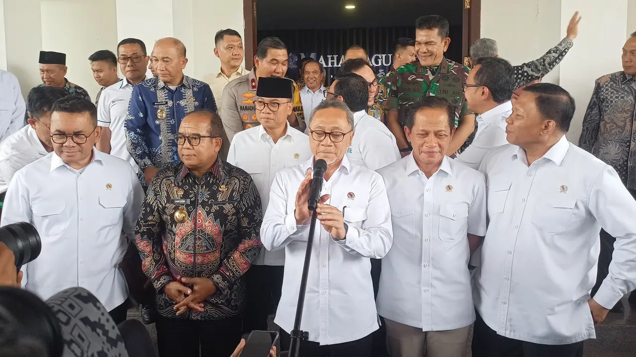 Menteri Koordinator Bidang Perekonomian, Zulkifli Hasan rakor membahas ketahanan pangan di Lampung. Foto : (Liputan6.com/Ardi).